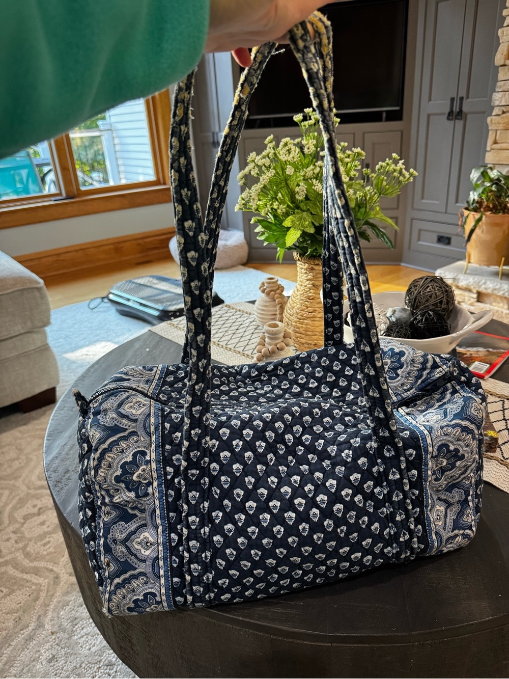 Vera Bradley Quilted Navy Paisley Tote Bag